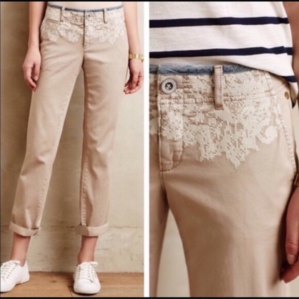 Pilcro Hyphen Embroidered Chinos 27”